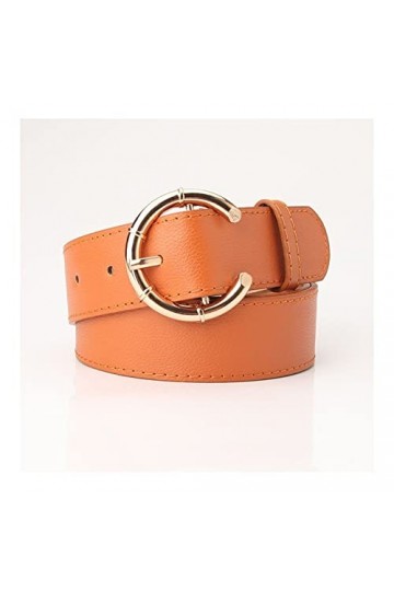 Boucle ardillon en métal Femme Ceintures C-Pattern Imitation Cuir Femme Ceinture Pull Jeans Ceinture pour Femme Longueur de 