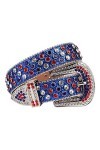 Wvapzxx Sangle de luxe Western Strass Diamant Ceinture Ceinture Hommes Femmes Cristal Coloré Punk Cowboy Ceinture, 2, 38 wais