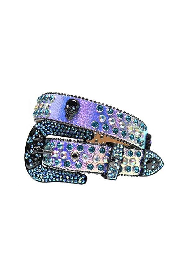 VIYASI Ceinture Femme, Ceintures de stratons de Strap en Diamant Ceinture cloutée Belt Length : 48 inch, Color : Colourful 