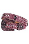 VIYASI Ceinture Femme, Ceintures de stratons de Strap en Diamant Ceinture cloutée Belt Length : 46 inch, Color : Rose 