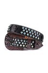 VIYASI Ceinture Femme, Ceintures de stratons de Strap en Diamant Ceinture cloutée Belt Length : 48 inch, Color : Black Color