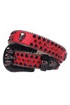 VIYASI Ceinture Femme, Ceintures de stratons de Strap en Diamant Ceinture cloutée Belt Length : 44 inch, Color : Red 2 