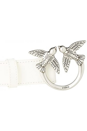 Pinko Love Berry Simply Belt H3 VIT. Ceinture, C03o_Beige G. Maroso-Old Silver, L Femme
