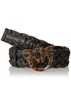 Pinko Love Weave Belt H4 SIMIL Nappa Ceinture, Z99t_Noir Limousine-Turtle, S Femme