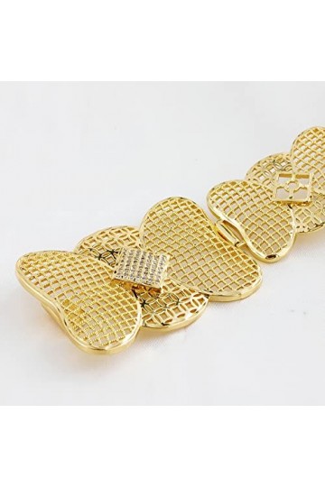 Dames Femmes Robe Dorée Ceinture De Fête De Mariage De Luxe Géométrique En Forme De Noeud Robe Accessoire Ceinture-or,100cm