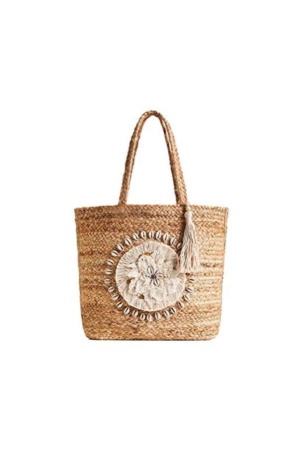 Desigual Sac Cabas Bols_Tulum, bandoulière Femme, Blanc, Taille Unique