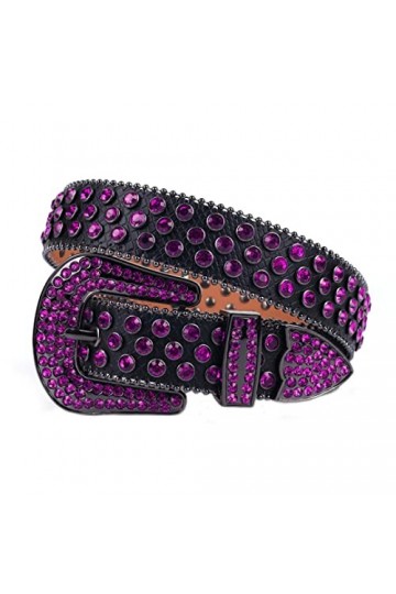 Ceintures punk en strass pour femme et homme - Ceinture cloutée en cristal de diamant pour jeans cowboy