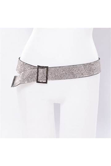 EYHLKM Strass Brillant 110 Cm Ceinture Taille Réglable Largeur Femmes Ceinture Haute Rue Nuit Accessoires De Fête