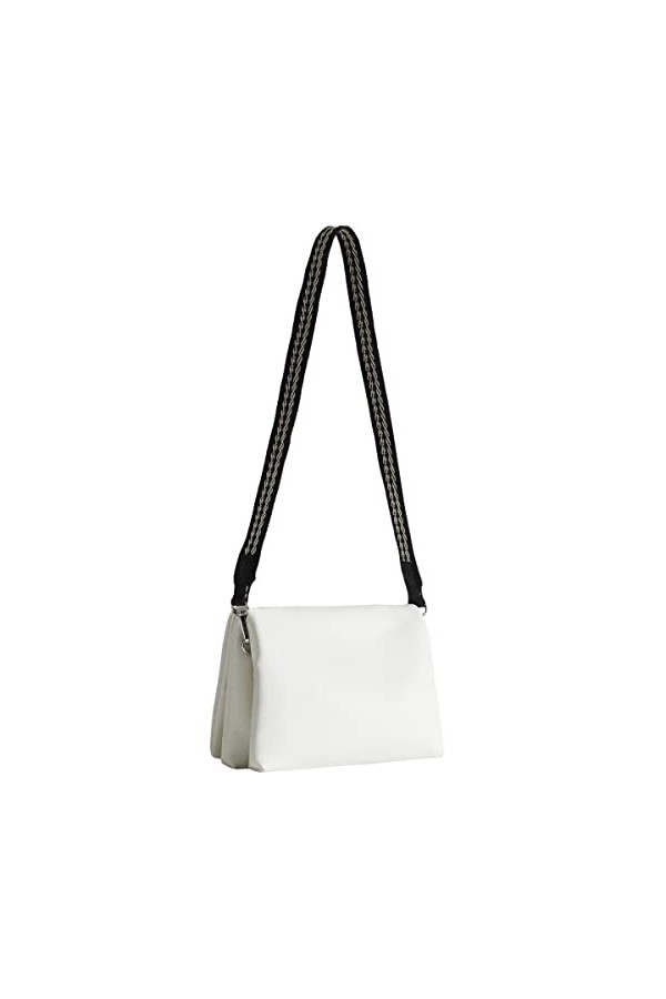 Desigual Mickey Mouse Sac à bandoulière aspect cuir avec pendentif Dortmund Flap 21WAXPA0, Blanc