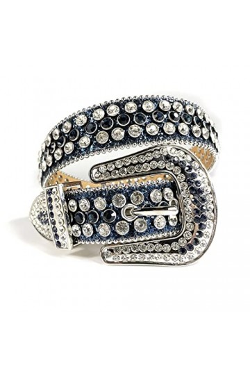 Ceinture de mode avec strass brillants pour femme, bracelet en jean coloré clouté