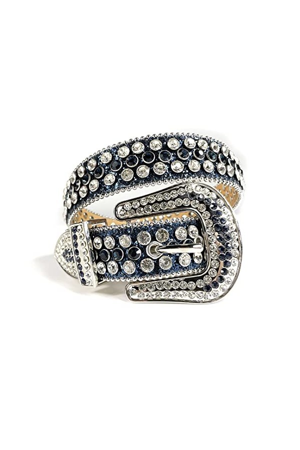 Ceinture de mode avec strass brillants pour femme, bracelet en jean coloré clouté