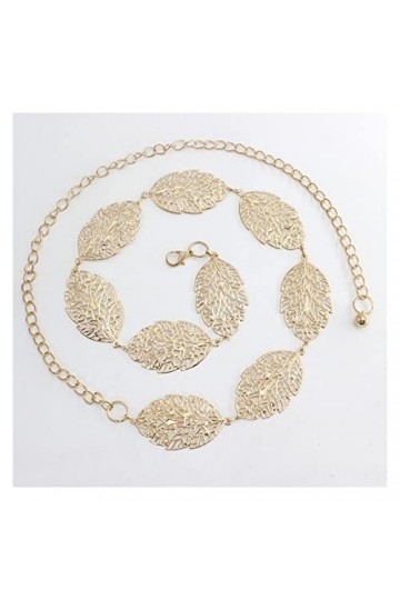 THYKL Ceinture à chaîne pour femme Taille haute Doré