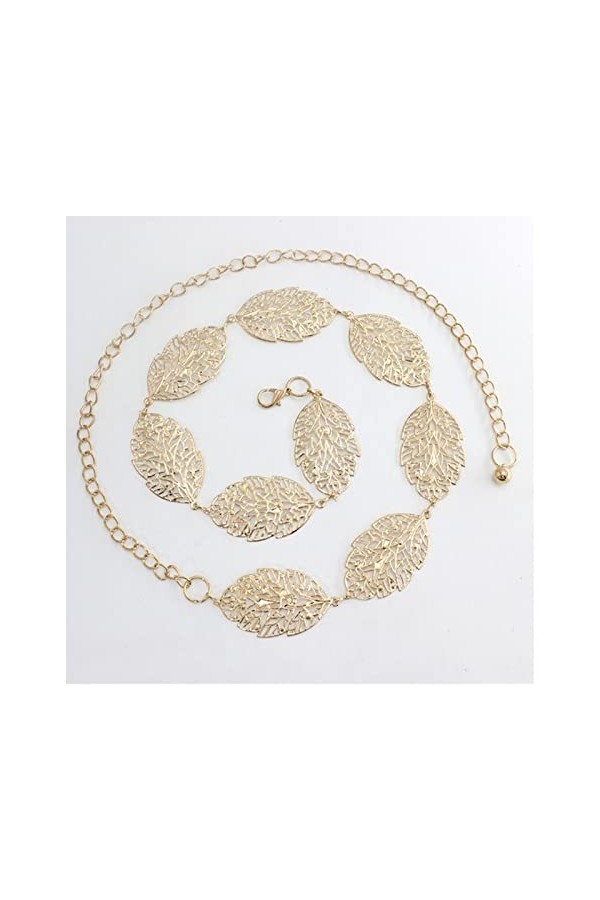 THYKL Ceinture à chaîne pour femme Taille haute Doré