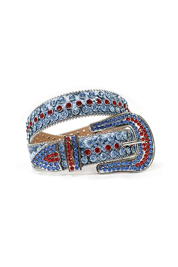 Ceinture de luxe pour homme et femme avec strass et strass