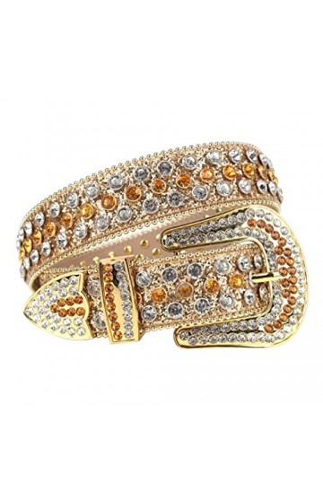 Ceintures de cowboy en cuir synthétique avec strass pour femme