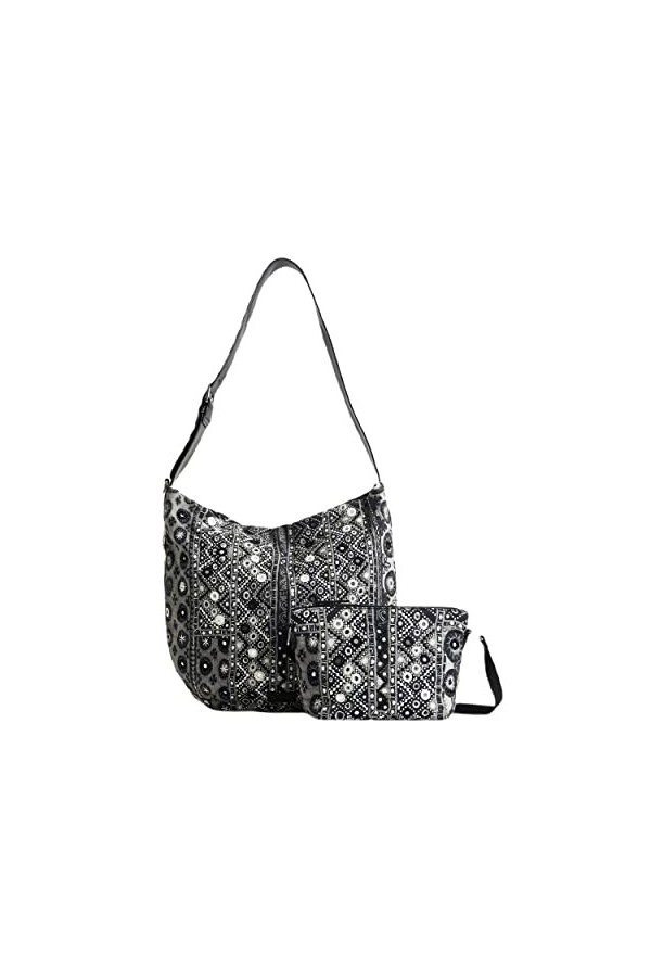 Desigual Bols_Bohemian Flaire Baxt Sac bandoulière pour femme Noir Taille unique