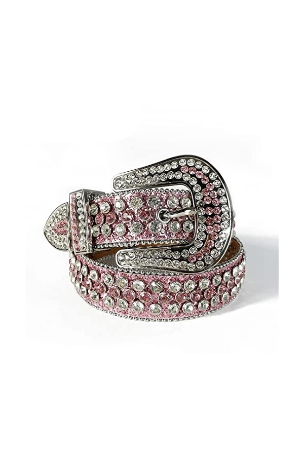 Wvapzxx Sangle de luxe Western Strass Diamant Ceinture Ceinture Hommes Femmes Cristal Coloré Punk Cowboy Ceinture, 2, 48 wais