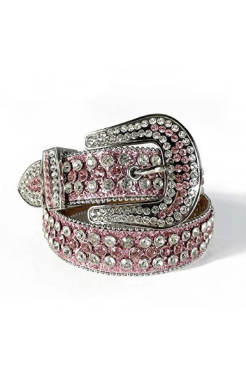 Wvapzxx Sangle de luxe Western Strass Diamant Ceinture Ceinture Hommes Femmes Cristal Coloré Punk Cowboy Ceinture, 2, 42 wais