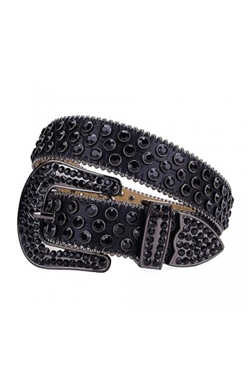 Wvapzxx Sangle de luxe Western Strass Diamant Ceinture Ceinture Hommes Femmes Cristal Coloré Punk Cowboy Ceinture, 2, 42 wais
