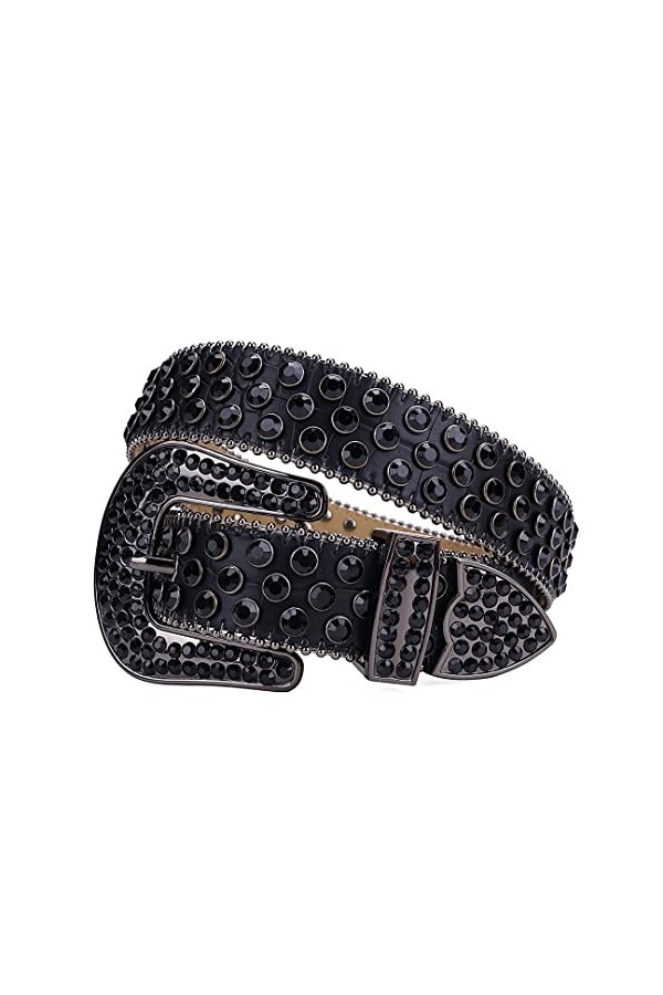 Wvapzxx Sangle de luxe Western Strass Diamant Ceinture Ceinture Hommes Femmes Cristal Coloré Punk Cowboy Ceinture, 2, 42 wais