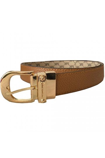 Michael Kors Womens Twist Reversible Gold Tone Buckle Belt, Small