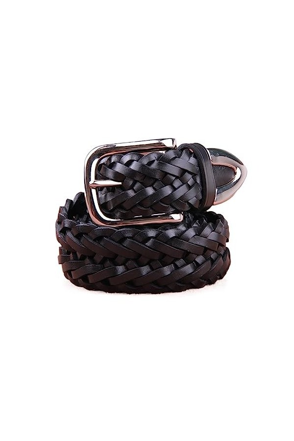 Ceintures de Mode for Femmes Ceinture en Cuir véritable Ceinture en Jean Size : 110cm Under33 inch, Color : Black 