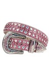 Ceinture Western avec strass et boucle ardillon pour homme et femme - Pour jeans - Doré - 111,8 cm
