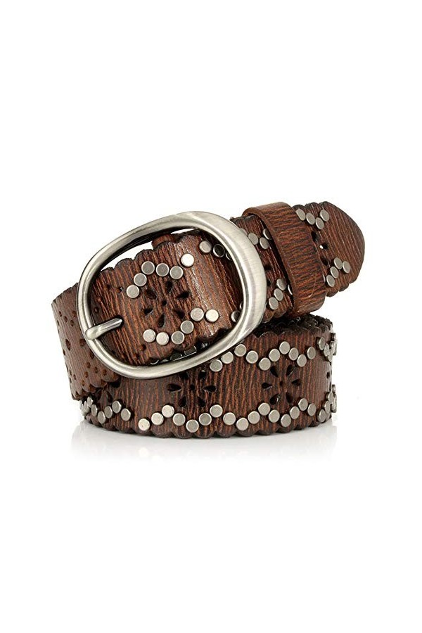GDYX Ceinture femme Nouvelle mode dames cloutées ceinture ceinture style punk rock, femmes en cuir paillettes boucle en métal