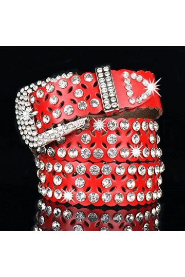 TAHALI Ceinture en Cuir pour Femme incrustée de Strass Creux, Ceinture, Jupe, Ceinture pour Jeunes, Ceinture en Strass pour F