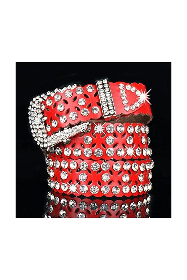 TAHALI Ceinture en Cuir pour Femme incrustée de Strass Creux, Ceinture, Jupe, Ceinture pour Jeunes, Ceinture en Strass pour F