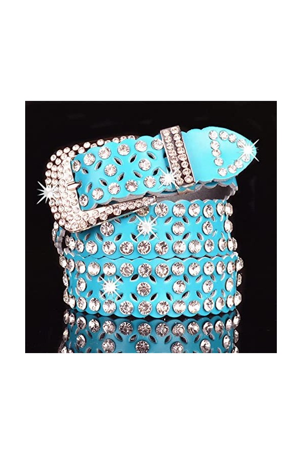 TAHALI Ceinture en Cuir pour Femme incrustée de Strass Creux, Ceinture, Jupe, Ceinture pour Jeunes, Ceinture en Strass pour F