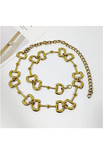 Ceinture de Mode Ceinture en chaîne dorée Ceintures en métal de Luxe pour Femmes Robe à la Taille Ceinture Corset pour Jeans 