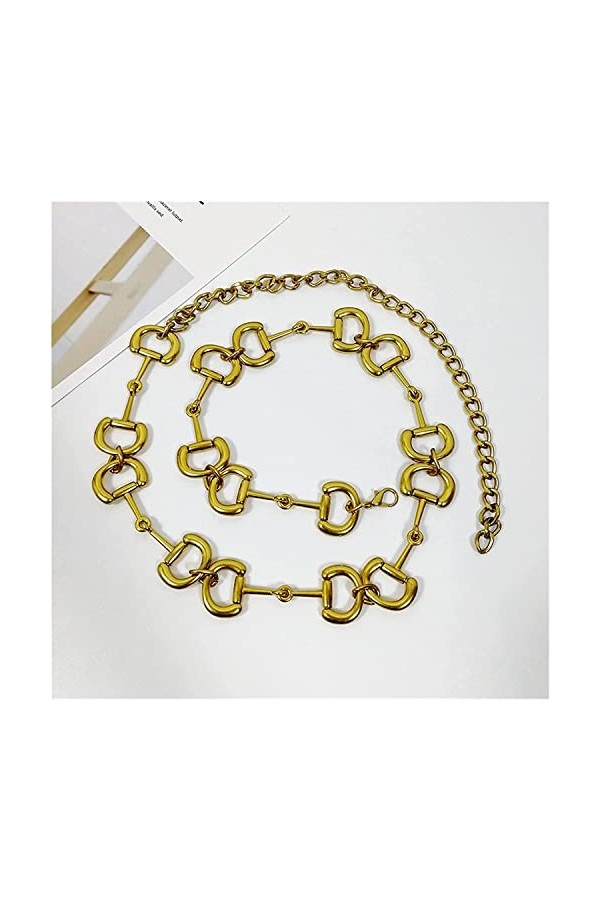 Ceinture de Mode Ceinture en chaîne dorée Ceintures en métal de Luxe pour Femmes Robe à la Taille Ceinture Corset pour Jeans 