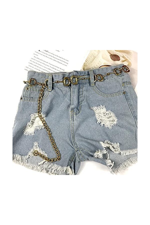 Ceinture de Mode Ceinture en chaîne dorée Ceintures en métal de Luxe pour Femmes Robe à la Taille Ceinture Corset pour Jeans 