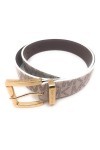 Michael Kors Womens Black Synthetic Leather Mk Design Square Buckle Fashion Belt