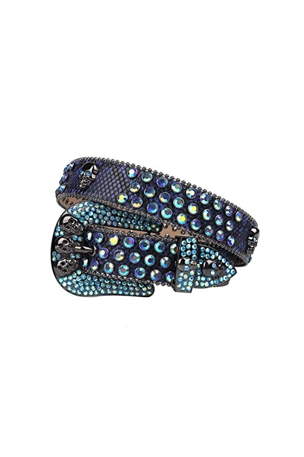 ONTENY Ceintures Strass Cloutés Crâne Lether Ceintures for Femmes Designer De Luxe Marque Sangle for Jeans Fournisseurs Size