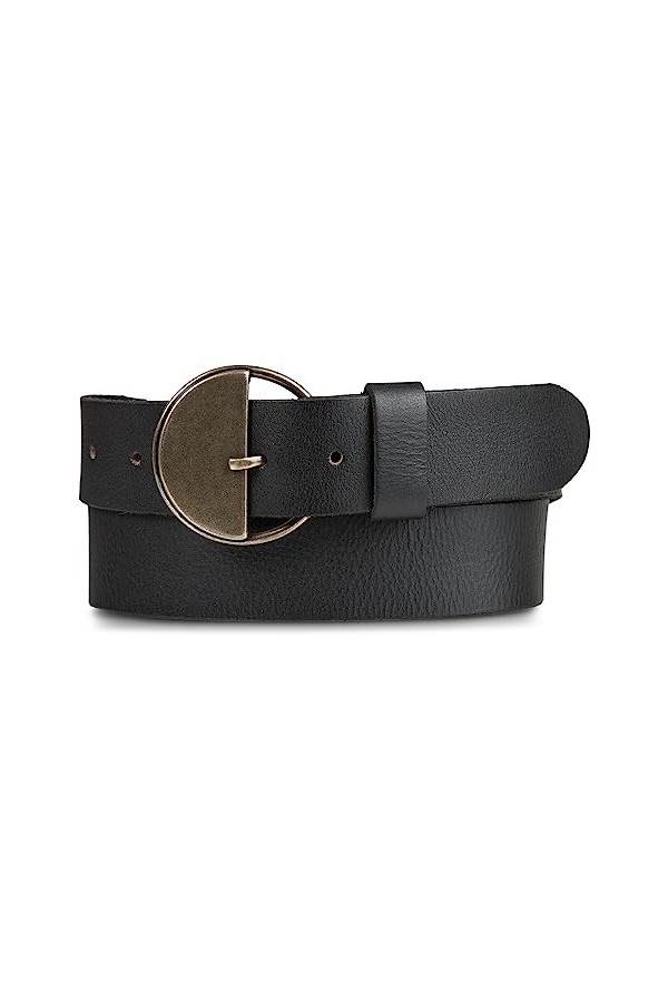 Lucky Brand Ceinture à boucle en cuir demi-cercle pour femme en noir, noir, Small