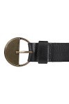 Lucky Brand Ceinture à boucle en cuir demi-cercle pour femme en noir, noir, Small