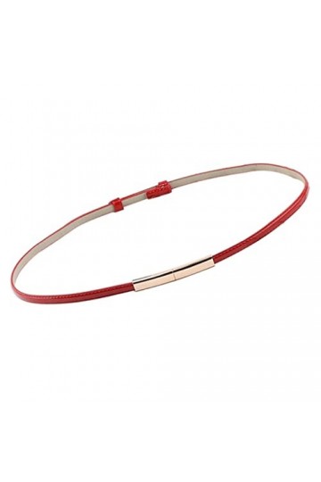 LXXSH Robe élastique réglable Robe ceinture de ceinture mince en cuir femme ceinture dorée boucle ornée skinny ceinture Colo