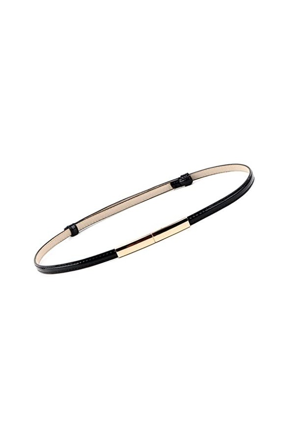 LXXSH Robe élastique réglable Robe ceinture de ceinture mince en cuir femme ceinture dorée boucle ornée skinny ceinture Colo