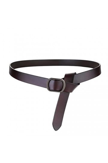 GANFANREN Ceinture Fine en Cuir pour Femme Robe décorée Pull en Cuir Ceinture Polyvalente Noir