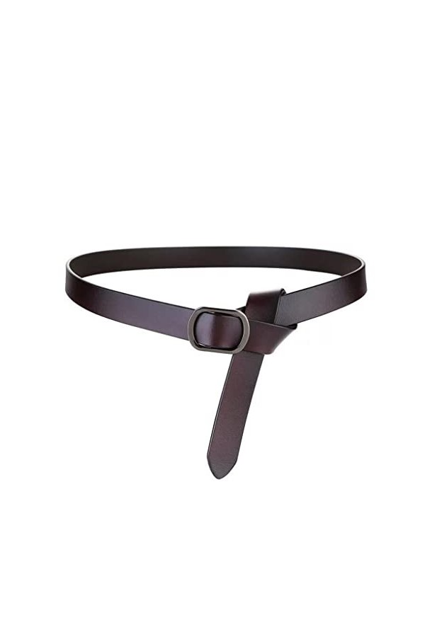 GANFANREN Ceinture Fine en Cuir pour Femme Robe décorée Pull en Cuir Ceinture Polyvalente Noir