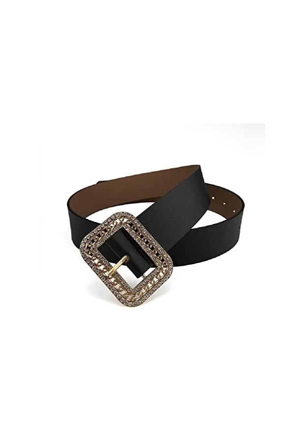 NXYJD Ceinture for femmes Puce Robe polyvalente en cuir Jeans ceinture de ceinture for femme Color : Gold, Size : 95CM 