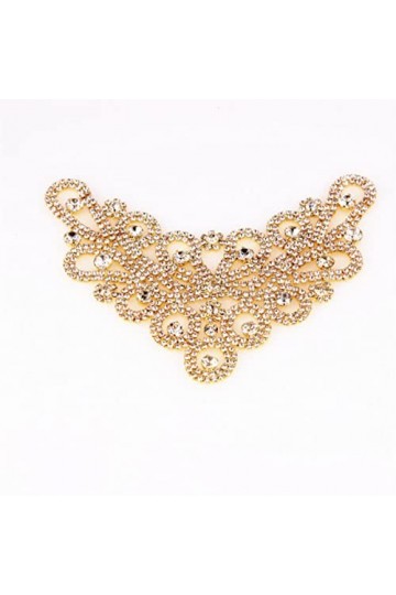 Mode Nouveau Design Argent AB Cristal Collier Strass Parure Pour Les Femmes De Mariée Ceinture Collier Robe Décoration-Or 2,5