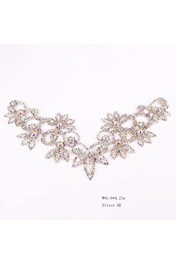 Mode Nouveau Design Argent AB Cristal Collier Strass Parure Pour Les Femmes De Mariée Ceinture Collier Robe Décoration-Or 2,5