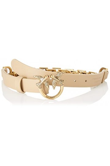 Pinko Love Day Chain H2 Belt Vitello Ceinture, D28Q_Beige Safari-Antique Gold, L Femme