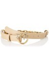 Pinko Love Day Chain H2 Belt Vitello Ceinture, D28Q_Beige Safari-Antique Gold, L Femme