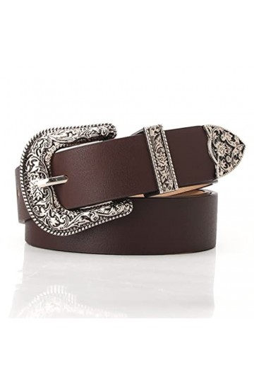 THYKL Ceinture à boucle ardillon pour femme Boucle argentée Ceintures fines Jeans pour femme Ceinture couleur : D, taille : 