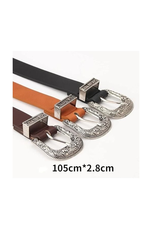 THYKL Ceinture à boucle ardillon pour femme Boucle argentée Ceintures fines Jeans pour femme Ceinture couleur : D, taille : 