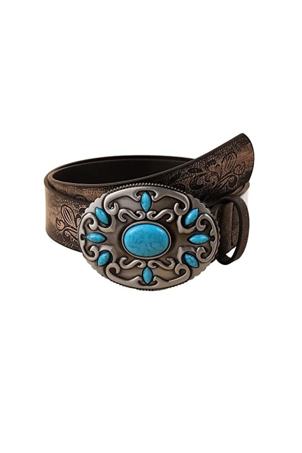 JJZXD Ceinture Femme Sculpture Vintage Style Ethnique Mode Personnalisée Ceinture Décorative Polyvalente